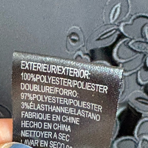 Tahari Gray Sleeveless Dress with Floral Hem - Picture 9 of 9